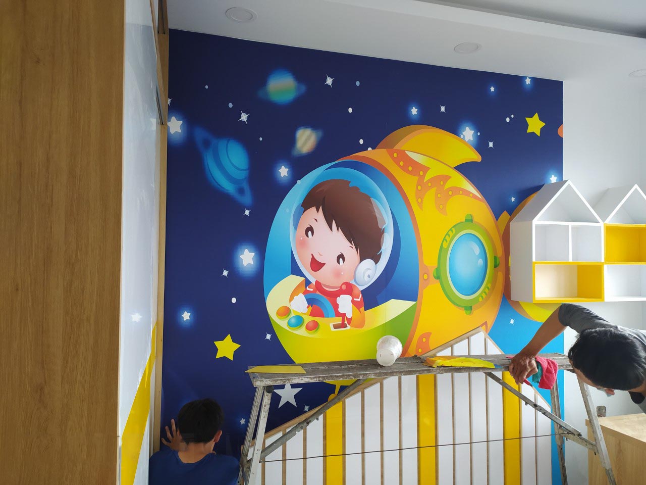 Tranh dán tường 3D phòng trẻ em te25, với các hình ảnh ngộ nghĩnh giúp tăng óc sáng tạo và trí tưởng cho bé
